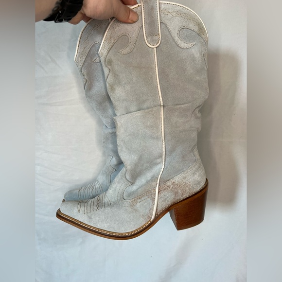 Light baby blue cowboy boots - S37 - Picture 3 of 8